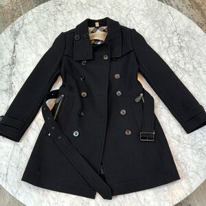 Burberry - Black Wool Coat - Size USA 2